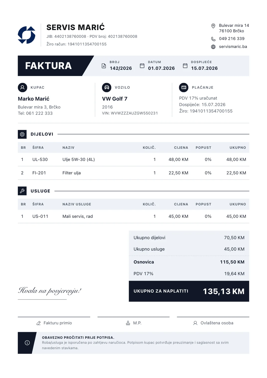 Faktura, dizajn Elegant